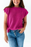 Annie Sweater Top in Magenta