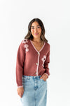 Tallulah Crop Cardigan in Rosewood