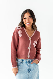  Tallulah Crop Cardigan in Rosewood