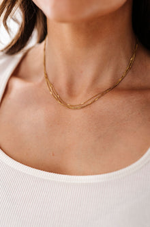  Triple Tier Gold Pressed Curb Necklace