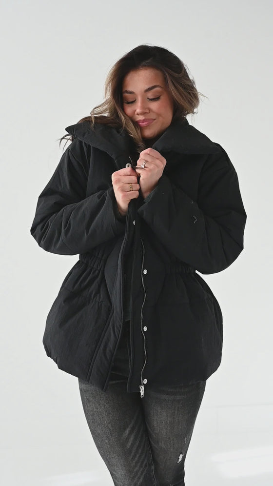 Arden Puffer Coat in Black