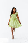 Tessa Babydoll Dress in Lime