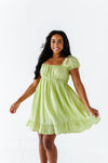 Tessa Babydoll Dress in Lime