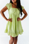 Tessa Babydoll Dress in Lime