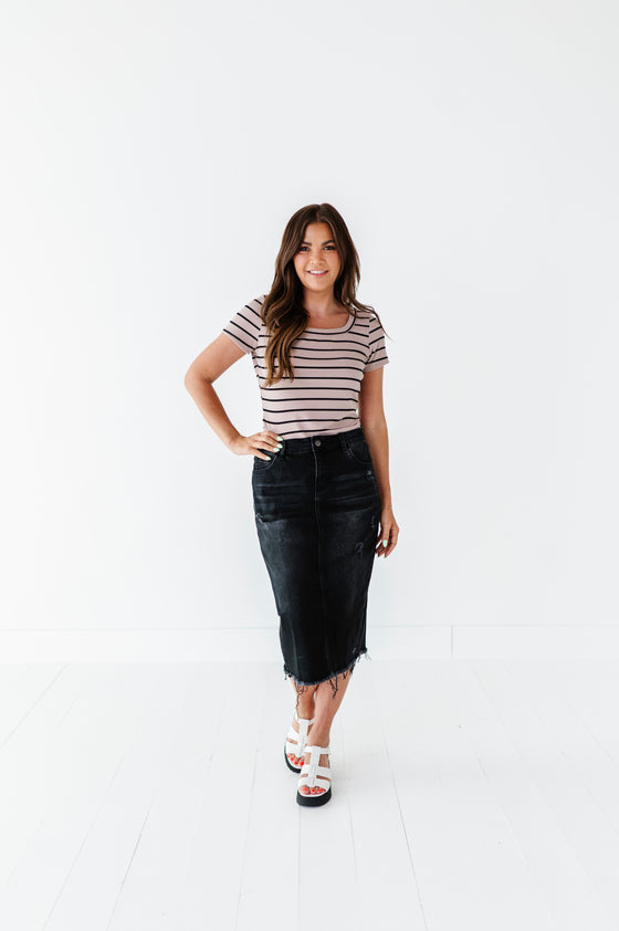 Olivia Denim Skirt in Black