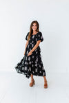 Lola Embroidered Dress in Black