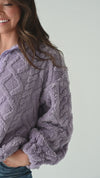 Shelley Bear Hug Pullover in Lavender