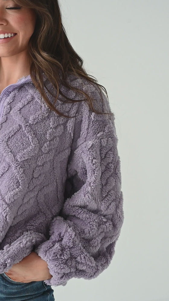 Shelley Bear Hug Pullover in Lavender