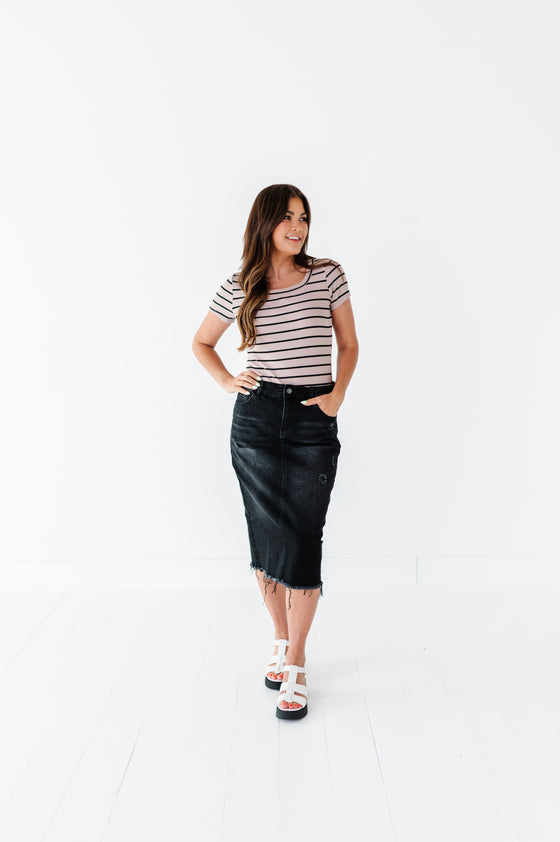 Olivia Denim Skirt in Black