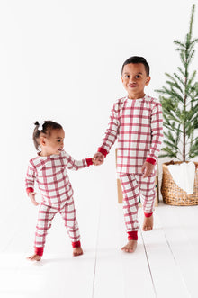  Children's Candy Cane Plaid Pajama Set