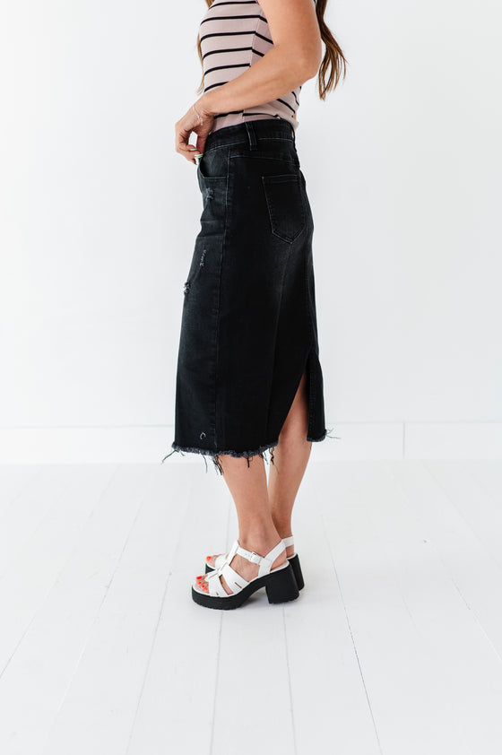 Olivia Denim Skirt in Black