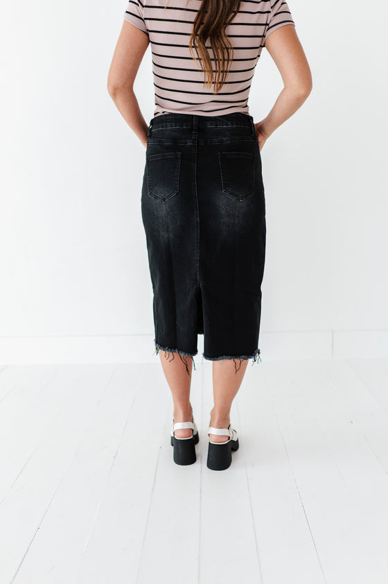 Olivia Denim Skirt in Black