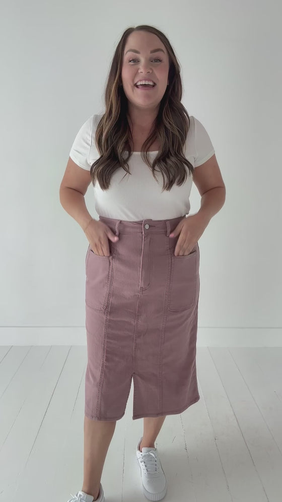 Nadine Pencil Skirt in Mauve