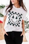 Christmas Smiles Graphic Tee in White