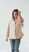 Colorblock Mix Jacket in Cream