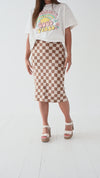 Finish Line Checkered Skirt in Brown