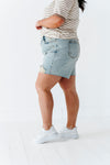 Gabby High Waisted Mineral Wash Denim Shorts