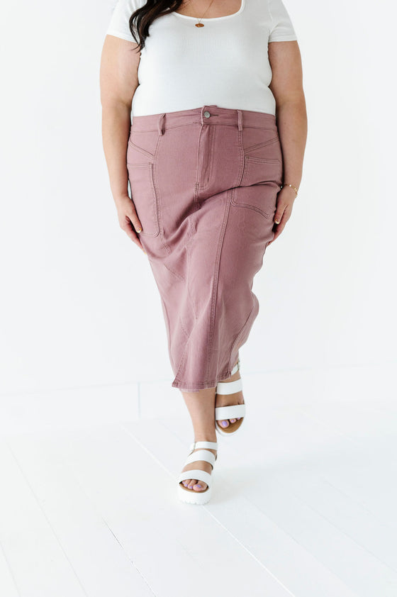 Nadine Pencil Skirt in Mauve