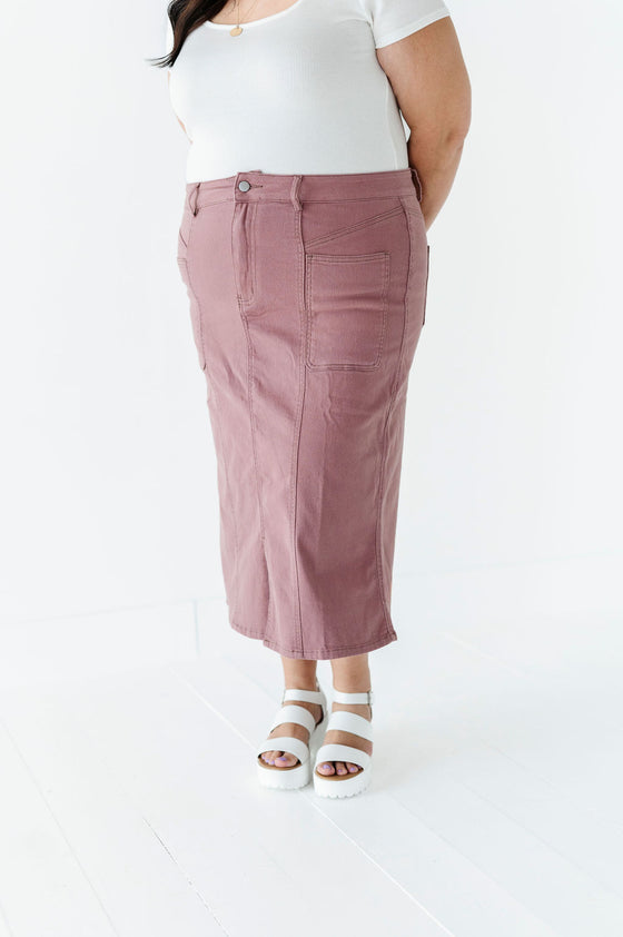 Nadine Pencil Skirt in Mauve