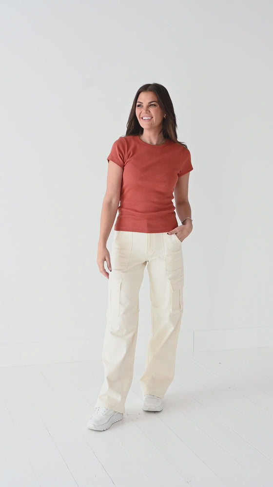 Spencer Cargo Jeans in Ivory