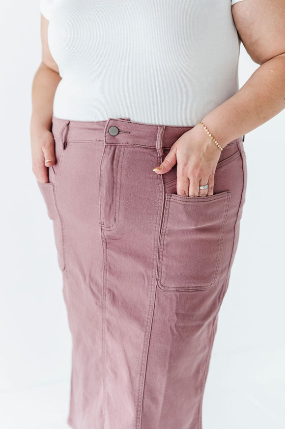 Nadine Pencil Skirt in Mauve