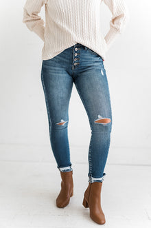  Ronnie Button Down Skinny Jeans - Kancan