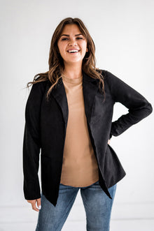  Candice Black Suede Blazer