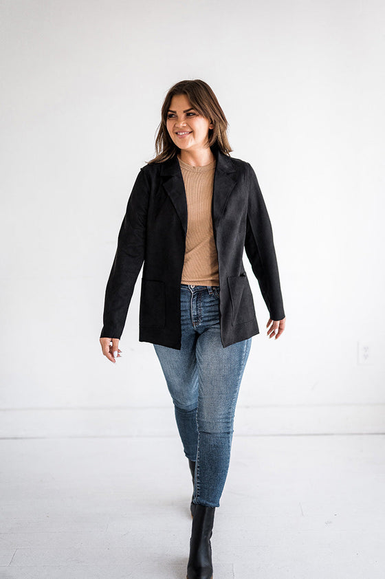 Candice Black Suede Blazer