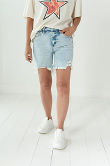  Monroe Distressed Denim Shorts - Size XS Left