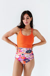 Hawaiian Sunset High Waisted Ruched Bottoms