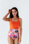 Hawaiian Sunset High Waisted Ruched Bottoms