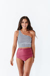 Black & White Stripe Kokomo Crop