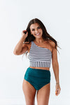 Black & White Stripe Kokomo Crop