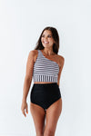 Black & White Stripe Kokomo Crop