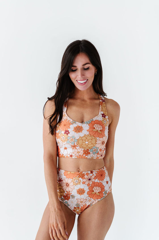 Groovy Floral Crossover Top