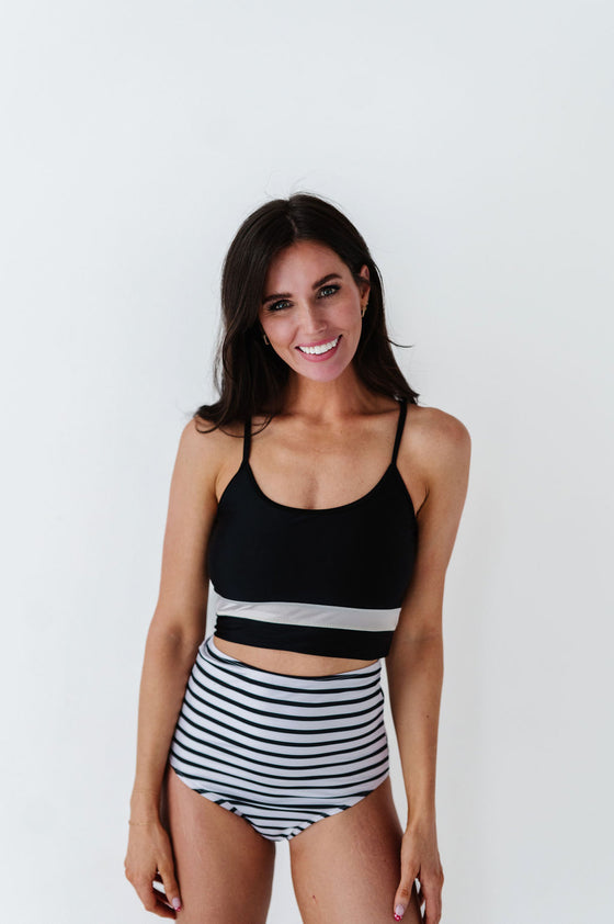 Black & White Colorblock Top