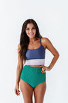 High Waisted Textured Bottoms in Kelly Green