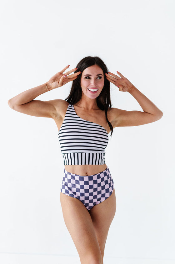 Black & White Stripe Kokomo Crop