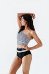 Black & White Stripe Kokomo Crop