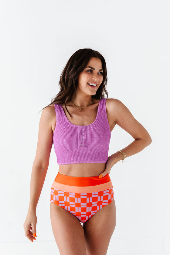 Maven Mid Rise Bottoms in Throwback Check