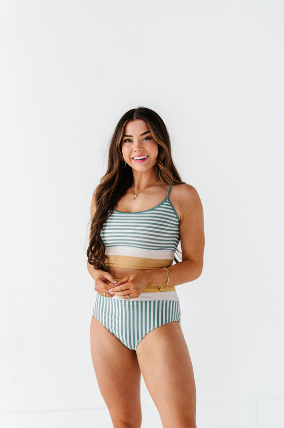 Shoreline Stripe Colorblock Crop