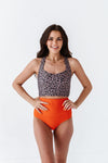 High Waisted Textured Bottom in Poppy