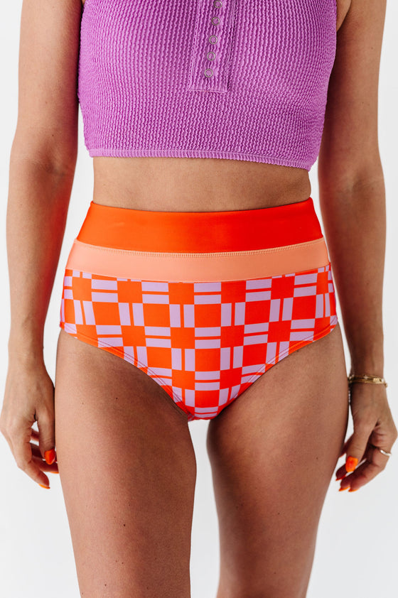 Maven Mid Rise Bottoms in Throwback Check