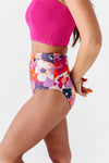 Mid Rise Ruched Bottoms in Hawaiian Sunset