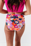 Mid Rise Ruched Bottoms in Hawaiian Sunset