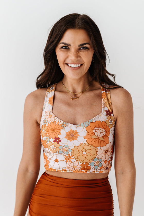 Groovy Floral Crossover Top