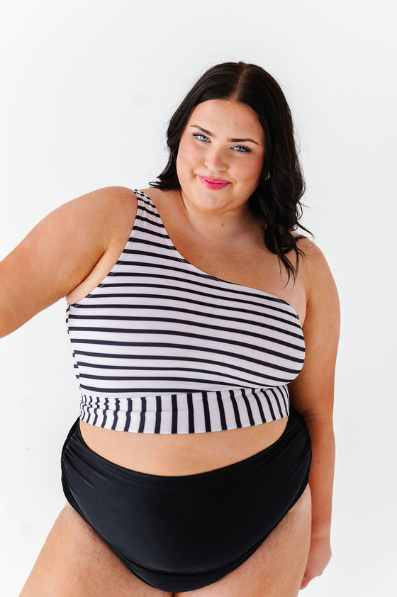 Black & White Stripe Kokomo Crop