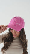 "Mama" Pink Ribbon Baseball Cap in Hot Pink