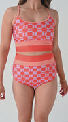 Monroe High Waisted Bottoms in Throwback Check