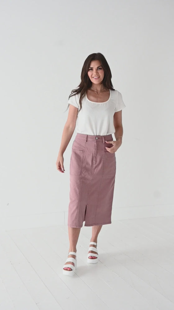 Nadine Pencil Skirt in Mauve